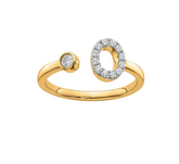 9K YG 0.18ct F VS LGD INITIAL "O" RING